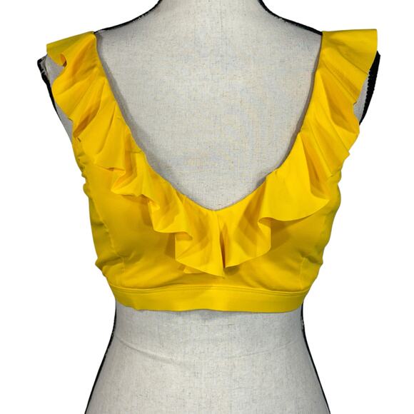 Bleu Rod Beattie SZ 40D Rufflicious Tuscan Sun Bikini Top Swim Underwire Yellow - Picture 1 of 8